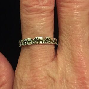Silver Elephant Band Ring